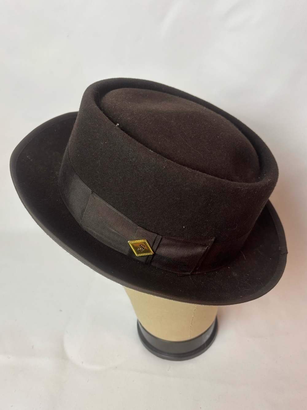 Stacy Adams Wool Felt Porkpie Hat Brown Men’s Large